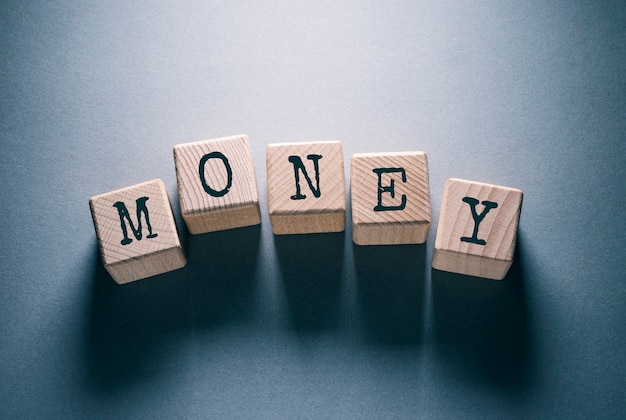 Money Word Written on Wooden Cubes