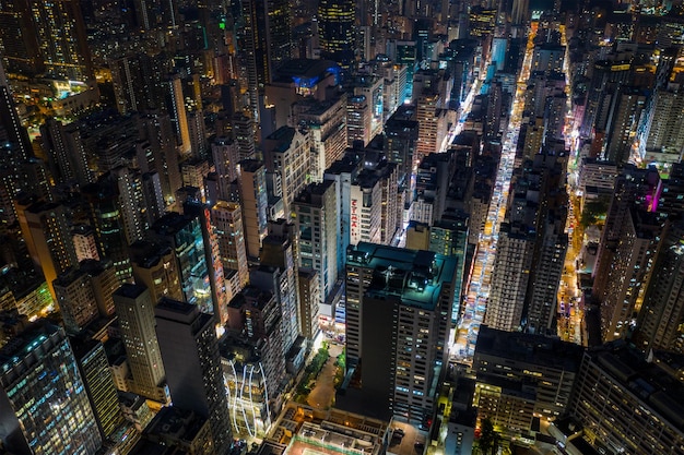 Mong Kok, Hong Kong 08 oktober 2019: Hong Kong stadsnacht