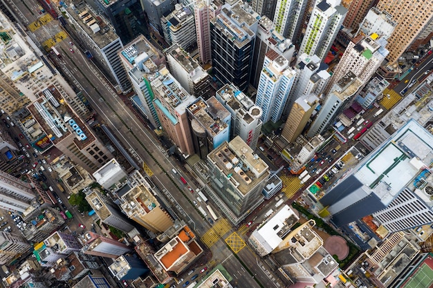 Mong Kok, Hong Kong 09 mei 2019: Luchtfoto van Hong Kong city