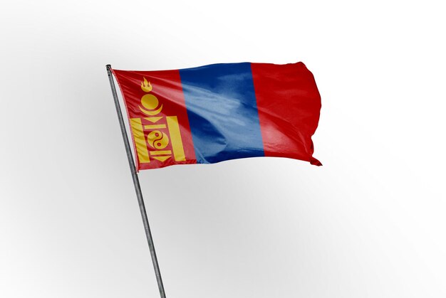 mongolia waving flag on a white background image