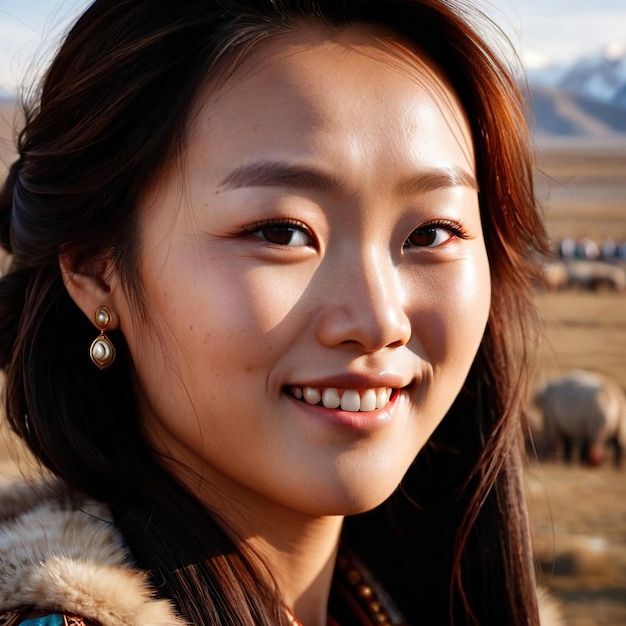 Mongoolse vrouw uit Mongolië typische nationale burger