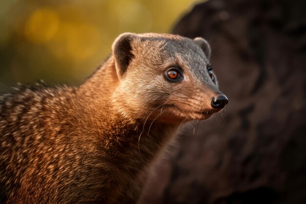 남아프리카에서 온 몽구스 동물 야생 털이 많은 동물 포식자 육식 동물 생성 ai