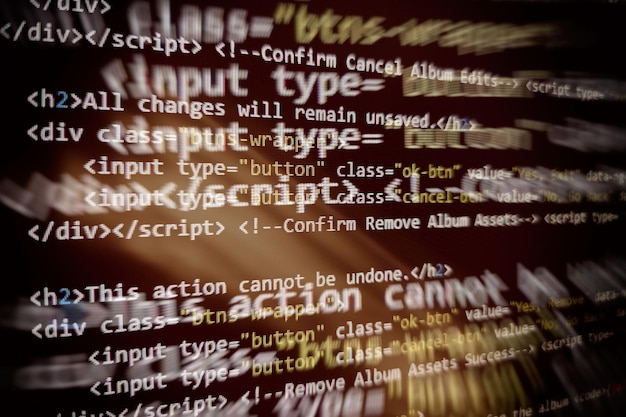 Monitor closeup of function source code. abstract it technology
background. software source code.