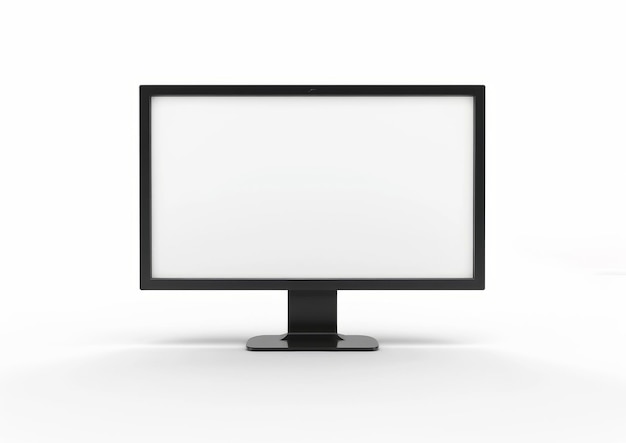 Foto monitor del computer schermo vuoto su sfondo bianco