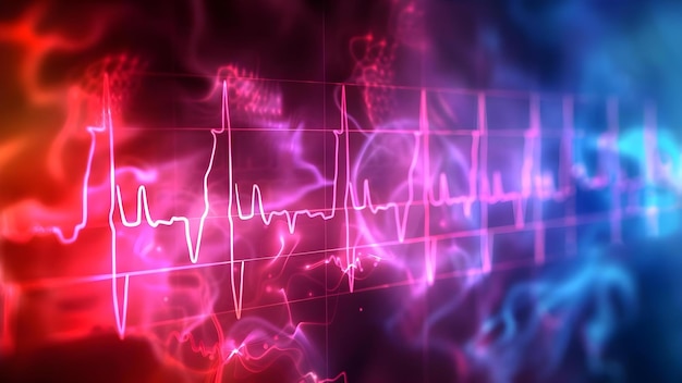 Photo monitoring ekg for steady heartbeat rhythm concept cardiac health ekg monitoring heart rhythm analysis medical technology