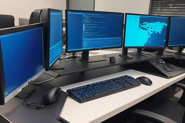 Monitors on a desk