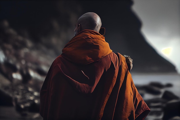 Monk in the mountainsgenerative ai