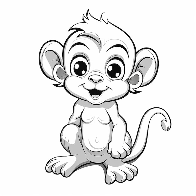 Monkey Business Kids Simple Line Art