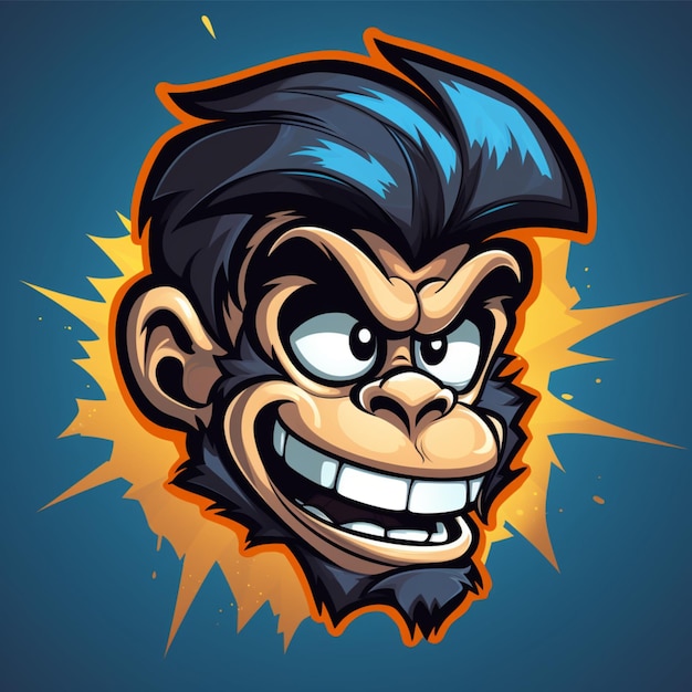 Photo monkey cartoon logo