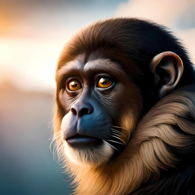 monkey close up face design generated with ai