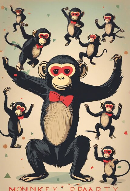 Photo monkey dance party