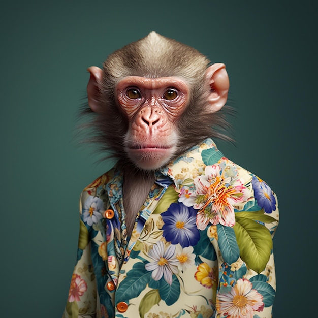 monkey in floral flora blooming flowers outfits