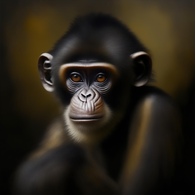 Monkey hand painted style illustration