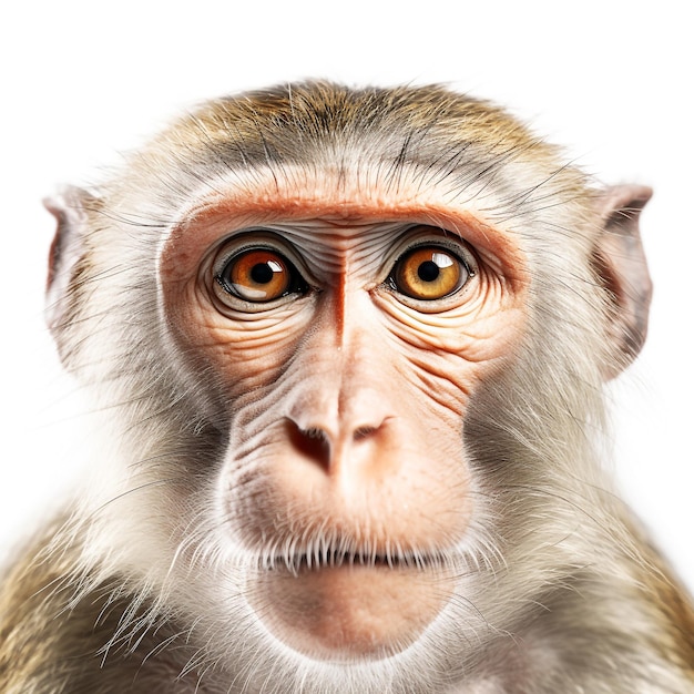 Monkey head on white background