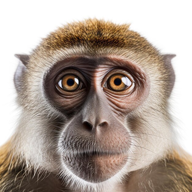 Monkey head on white background