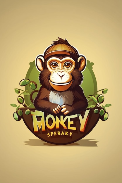 원숭이 그림 로고 디자인 만화