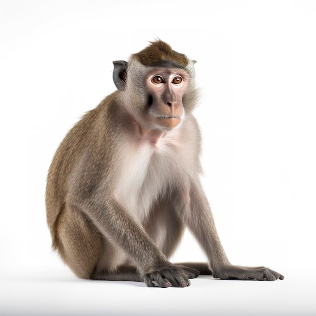 Monkey isolated on white background generate ai