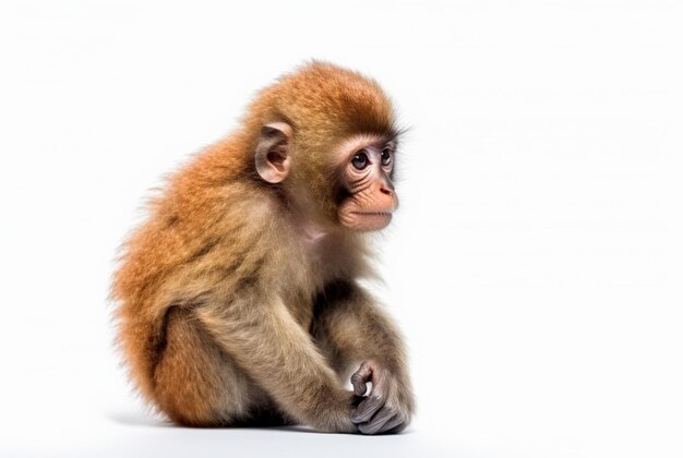 monkey isolated on white background generative ai