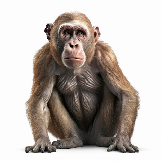 Monkey isolated on white background Generative AI