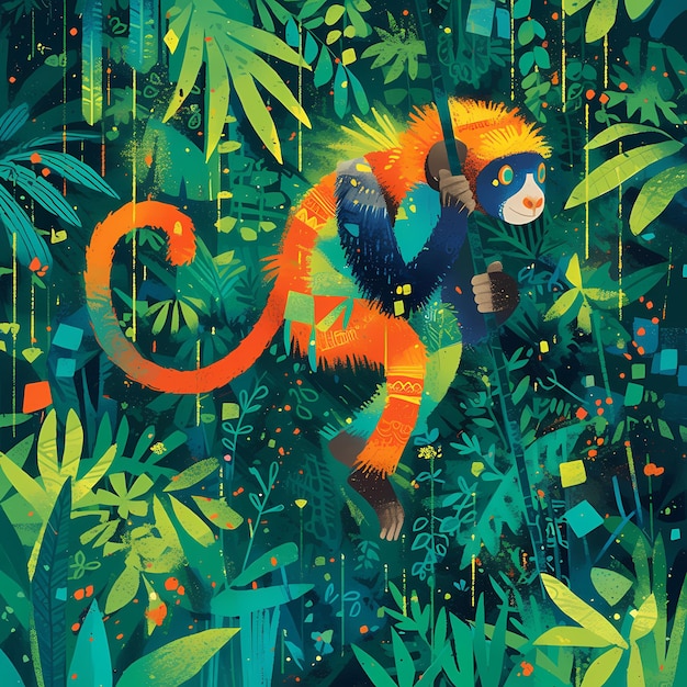Monkey in Jungle Adventure