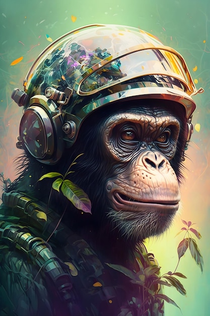 monkey in jungle. digital art