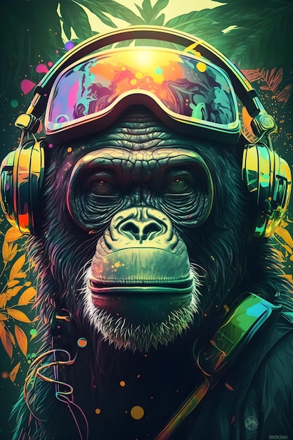 monkey in jungle. digital art