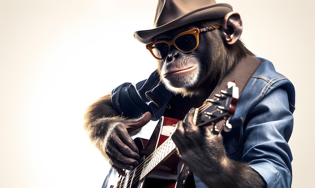 ギターを弾く猿 ギター ミュージカル
