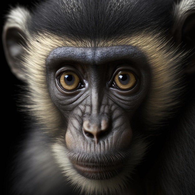 Monkey portrait close up view