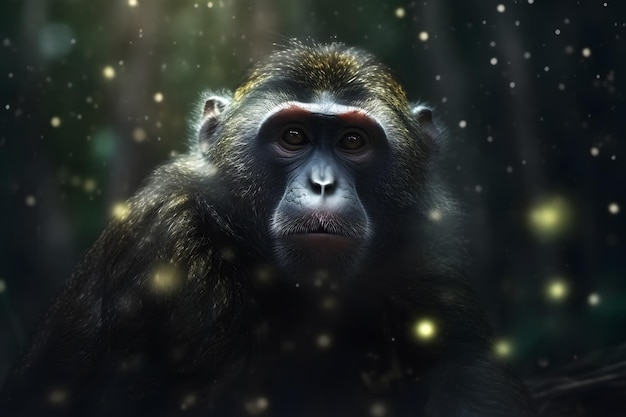 Monkey portrait Neuraal netwerk AI gegenereerd