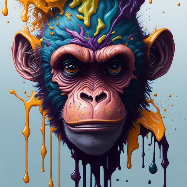 Photo monkey splash art