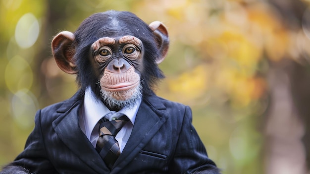 Photo monkey in suit