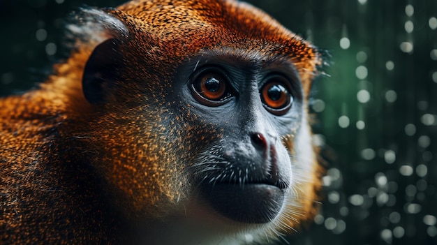 나무 위의 원숭이 숲에서 나무를 오르는 원숭이 Generative AI