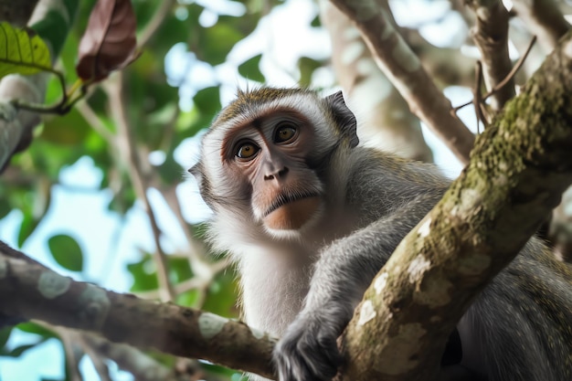 A monkey in a tree