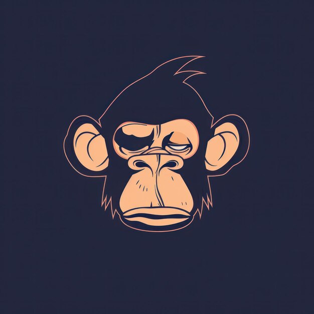 Foto monkey vector logotype generatieve ai