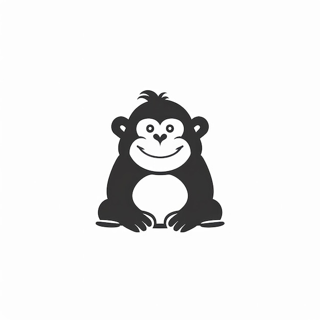 Photo monkey vector logotype generative ai