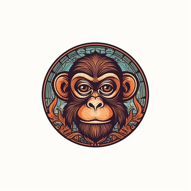 Photo monkey vetor white background