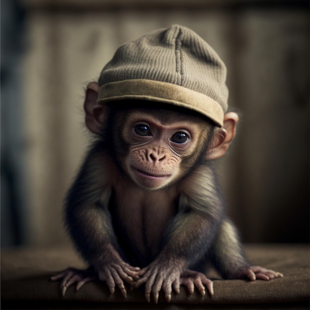 Monkey Wearing Cap