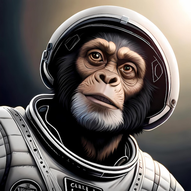 monkey with astronaut costume generated by ai