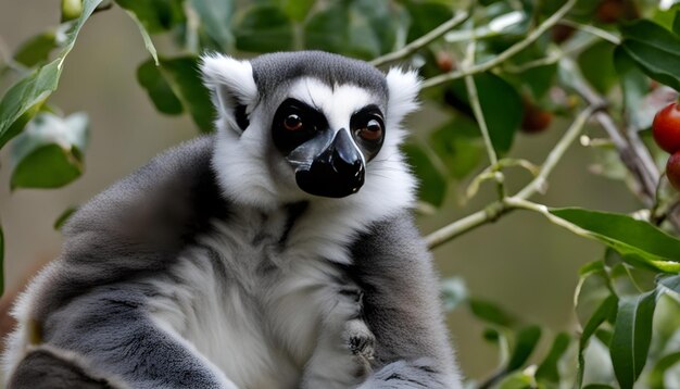 Photo a monkey with a black nose and a black nose and a black nose