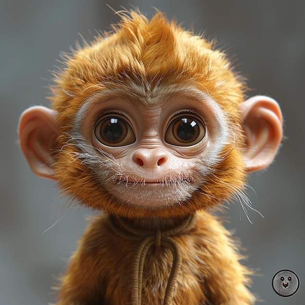 a monkey with a brown haircut on its face