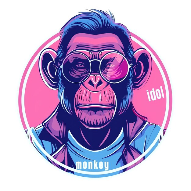 Photo a monkey with glasses and a shirt that says monkey on it