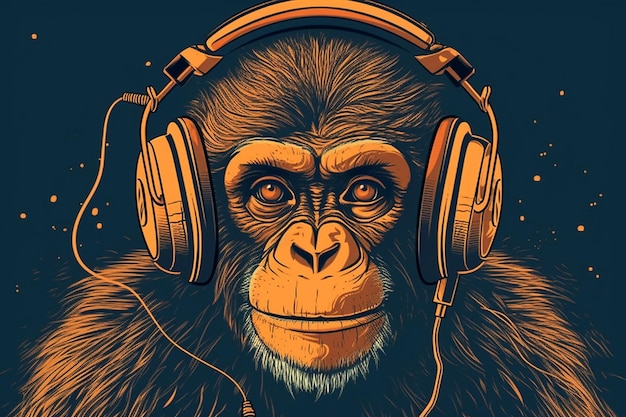 Monkey With Headphones Images – Browse 3,989 Stock Photos, Vectors, and  Video