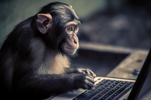 Monkey with a laptop Generative AI