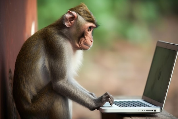 Monkey with a laptop Generative AI