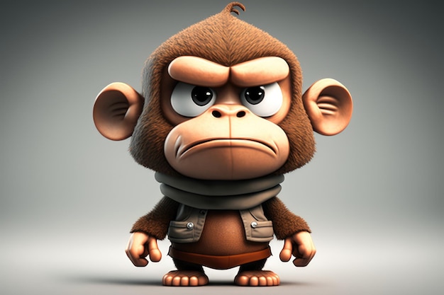 A monkey with a sad look on his face