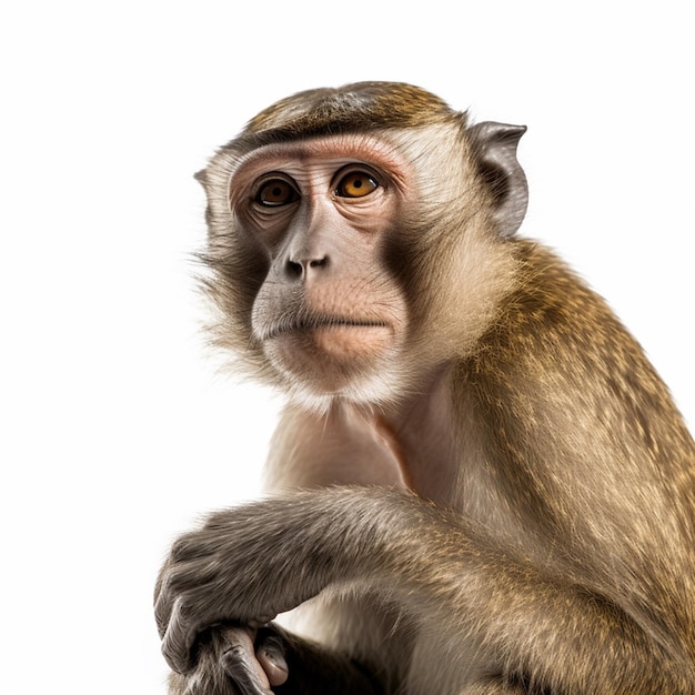 A monkey with a white background