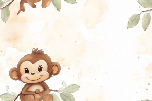 Foto monkeying met art watercolor delights