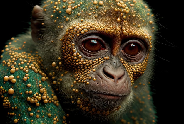 Foto concetto di epidemia di vaiolo delle scimmie il vaiolo delle scimmie è una malattia zoonotica virale generative ai art