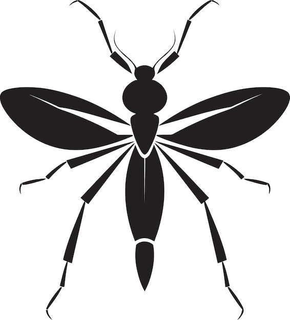 Monochromatic Bug Icon Vector Stick Insect Silhouette