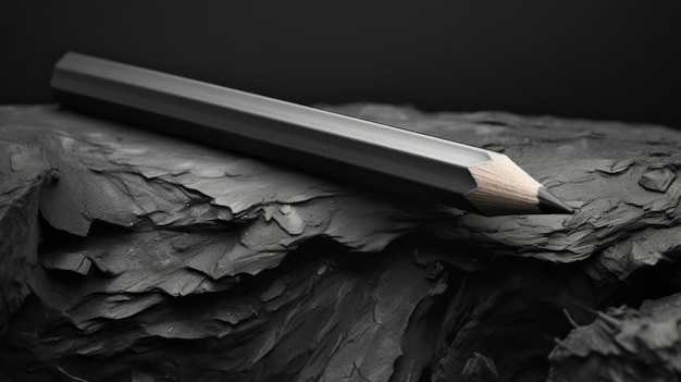 Photo monochromatic elegance pencil on black rock